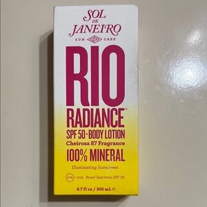 NWT Sol de Janeiro Rio Radiance SPF 50 Body Lotion Cheirosa 87 Mineral Sunscreen